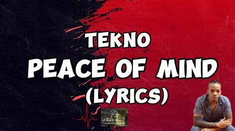 peace of mind lyrics|peace of mind lyrics by tekno.